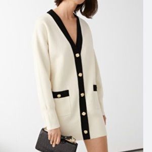 & other stories ivory & black cardigan EUC